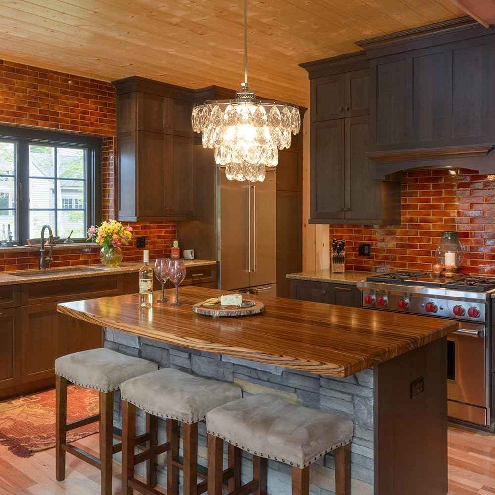 Gold Crystal Mini Chandelier - Modern Flush Mount Ceiling Light for Hallway & Bedroom