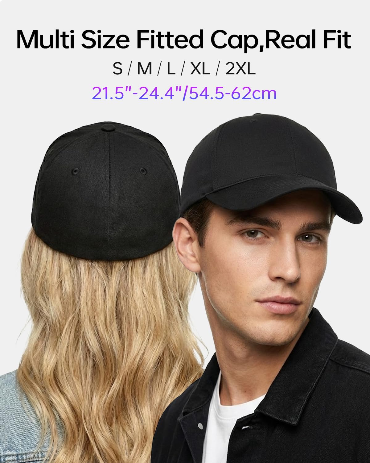 Zylioo Oversize XXL Men's Athletic Baseball Fitted Cap,Extra Large Tennis Cap for Big Heads,Deep Crown Cap for Women