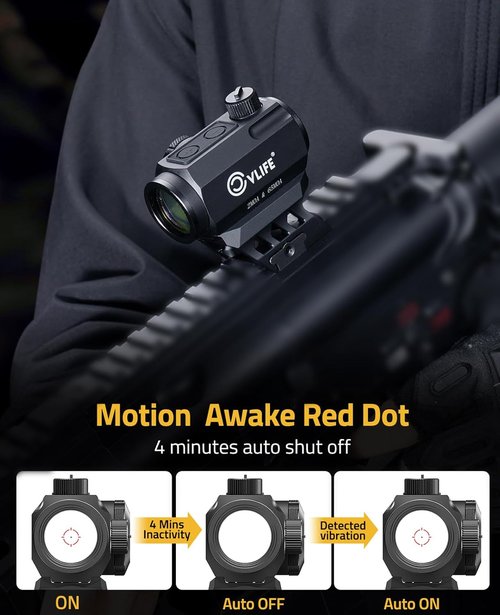 CVLIFE Red Dot Scope - Multi-Reticle 2 MOA Dot & 65 MOA Circle | 50K Hours Battery Life, IPX7 Waterproof