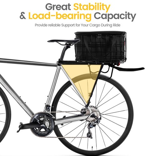 Aneco Rear Bike Rack with Folding Basket and Waterproof Bag Quick Release Bicycle Cargo Rack Universal Touring Carrier for Mountain Road Bike