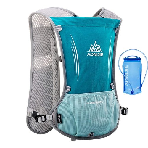 AONIJIE 5L Outdoor Sport Multifunctional Camping Backpack Cycling Running Climbing Hiking Hydration Vest Pack (Light Blue+1.5l Hydration Bladder)