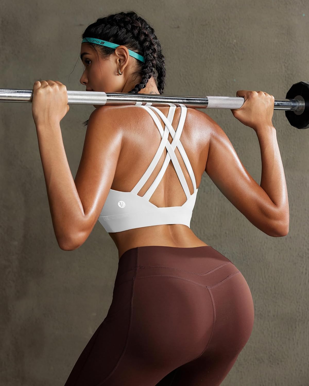 RUNNING GIRL High Impact Sports Bra - Scoop Neck Strappy Design for Maximum Support & Comfort