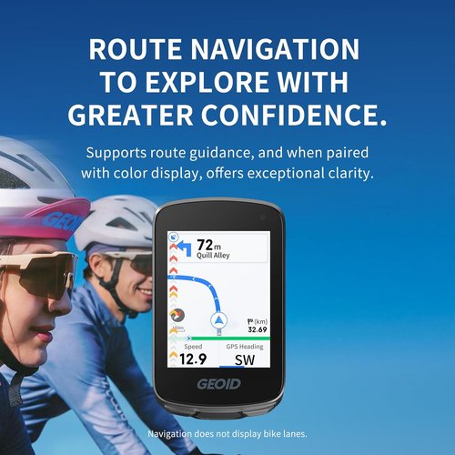 GEOID CC700 Wireless Bike Computer - 2.8" Color Screen, Route Navigation, WiFi Sync, Fast GPS