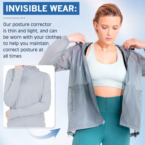 sundpik 1PCS Posture Corrector for Women and Men, Adjustable Upper Back Brace, Spine Support Straightener, Neck, Shoulder, Back and Lumbar Pain Relief, Comfortable & Breathable