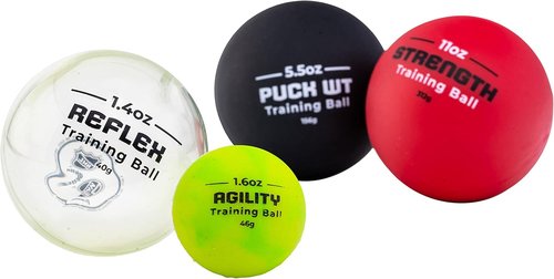 Franklin Sports NHL Hockey Stick Handling Balls - 4 Weighted Mini Training Aids for On & Off Ice Skills