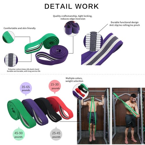 FREJSQC Resistance Bands for Working Out,4pcs Fabirc Resistance Band Set Full Body Elastic Bands for Exercise Bands Workout Bands Resistance