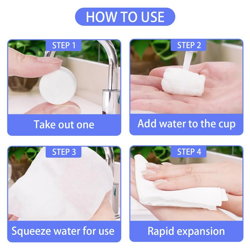 Disposable Face Towel, Compressed Towels, Coin Towels for Travel Camping Hiking, Magic Towel Portable Soft Tissue Wipes Hand Face Home Beauty (300 piece, 8×8inch)