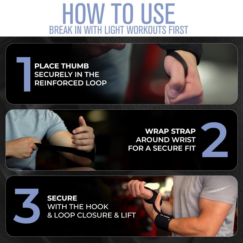 Rip Toned Wrist Wraps for Weightlifting – USPA & USAPL Approved 18" Wrist Straps for Powerlifting – Adjustable, Durable Gym Wraps with Thumb Loop – Quality Support for Men & Women – Black Stiff