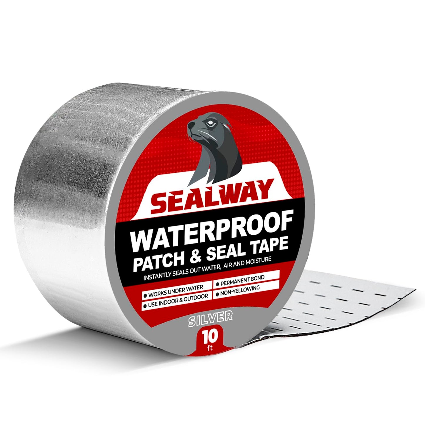 SEALWAY Silver RV Roof Sealant Tape, 2" x 10' Waterproof Repair Seal Tape – Extra Thick, UV-Resistant, Weatherproof Patch for Permanent Leak Sealing on RVs, Trailers, and Mobile Homes