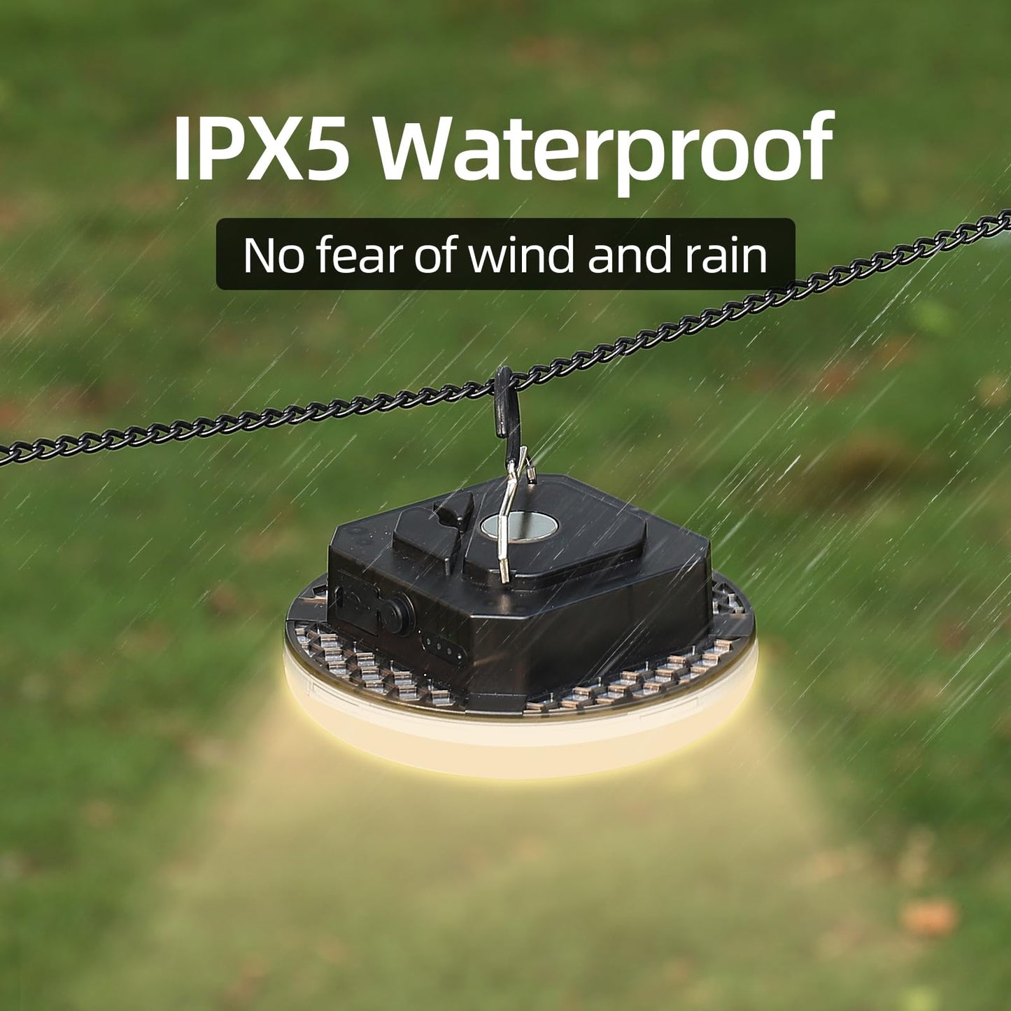 12000mAh (45W) Camping Hanging Tent Light Emergency Power Outage Lantern Home Use 5000LM 3 Modes IPX5 Waterproof Outdoor Walking Rock Climbing Work Rechargeable Camping Light