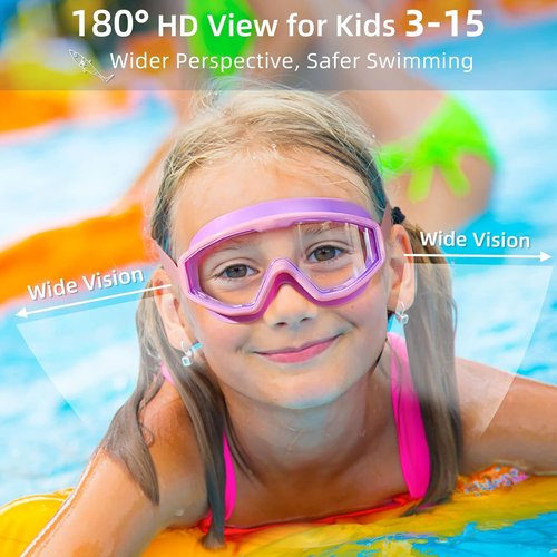 Freela Swim Goggles for Kids | Anti-Fog, No Leak Design for Ages 3-15 - Clear for Pool & Beach