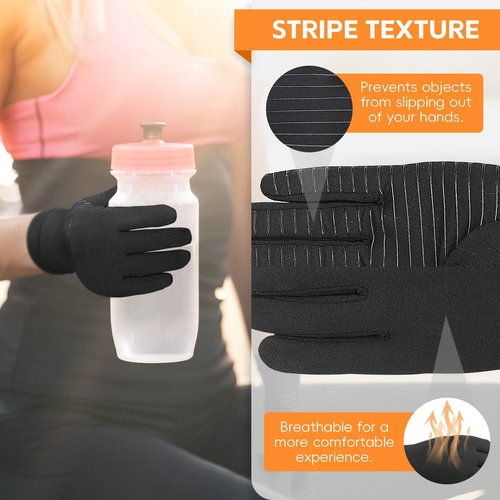Big Mango Arthritis Gloves, Compression Gloves with Touchscreen Fingers for Women Men, Copper Gloves for Carpal Tunnel Relief, Arthritis Pain Relief, Raynauds, Swelling, Work,Typing,Hand Support (M)