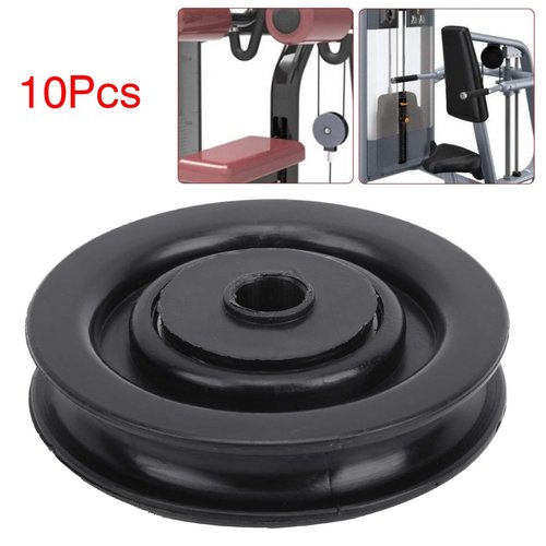 Keenso 10 Pcs 75mm/90mm Universal Nylon Bearing Pulley Wheel,Gym Pulley for Cable Machine Gym Equipment(75mm)