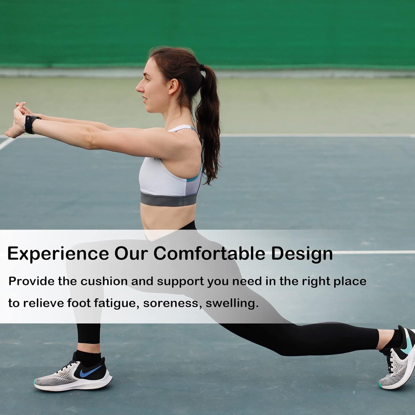Suaskk Women's Athletic Running Ankle Socks - Cushioned & Anti-Blister | 5 Pairs