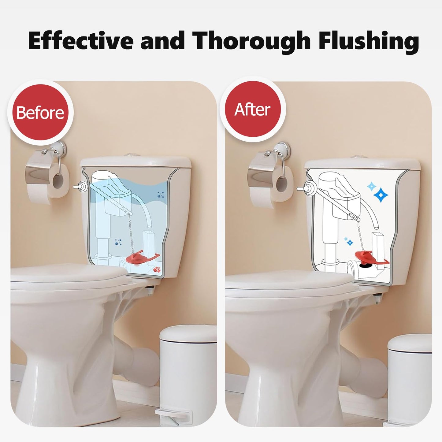 2 Inch Shark Fin Toilet Flapper Compatible with Kohler GP1078440, Toilet Flapper Replacement Part, for Kohler Toilet Tank Parts Red (1 Pack)