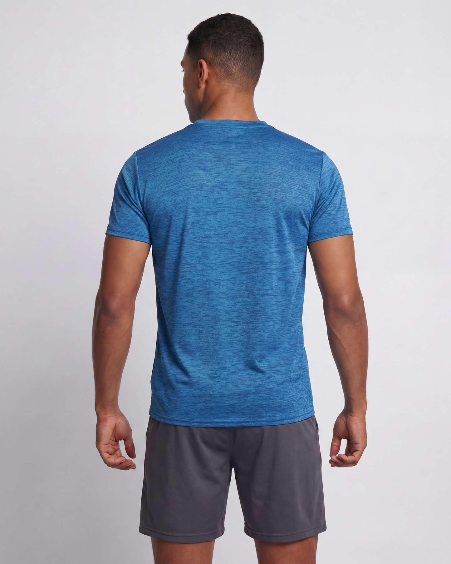 Real Essentials 5 Pack: Men's Dry-Fit Short Sleeve Crew Neck T Shirts Fitness Running Gym Workout Cool Exercise Athletic Tee, Set 16, Small