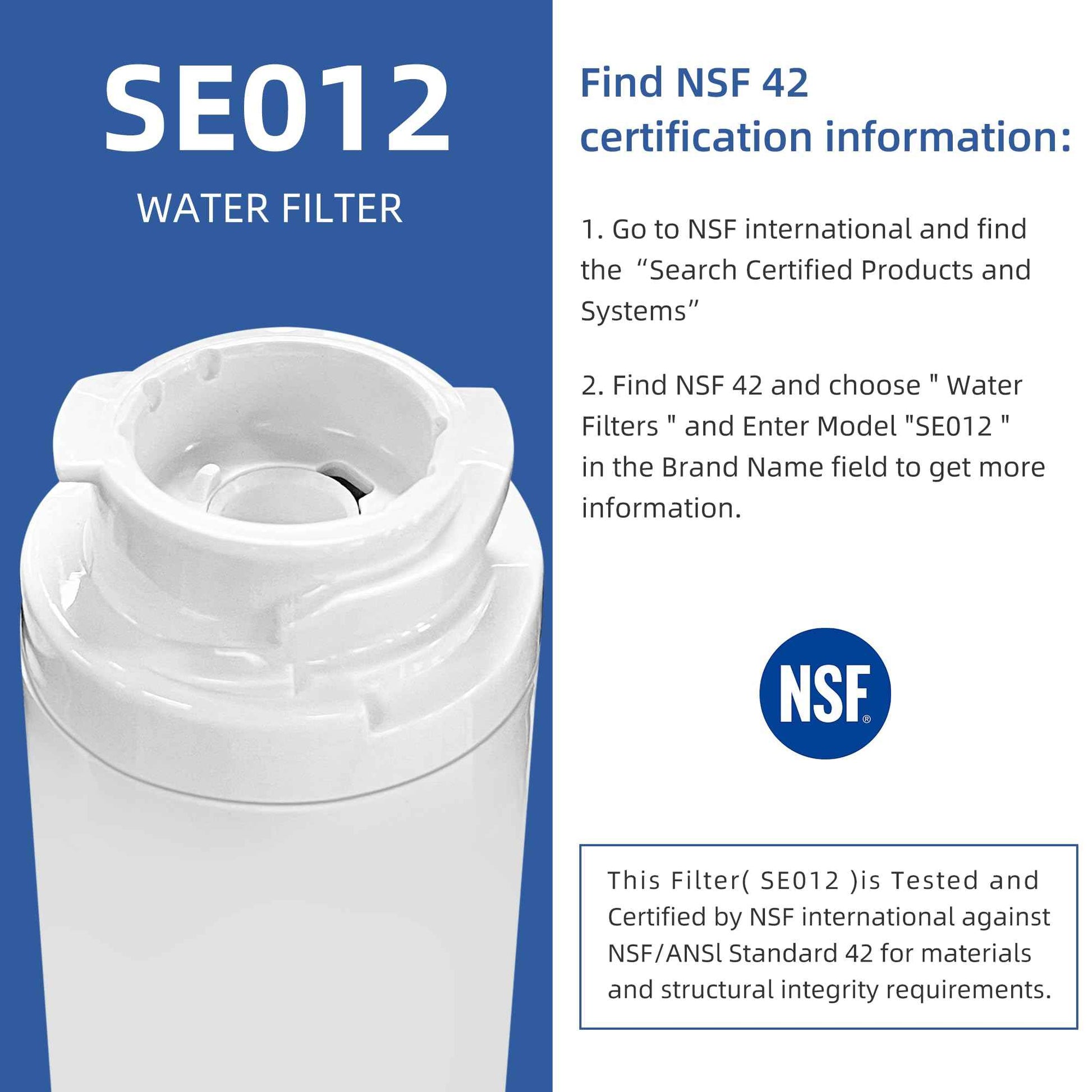 MSWF Refrigerator Water Filter for GE, Smart Water MSWF Cartridge 101820A, 101821B, RWF1500A, 101820B, 101821A, 101821, 3 Pack SETFEEL