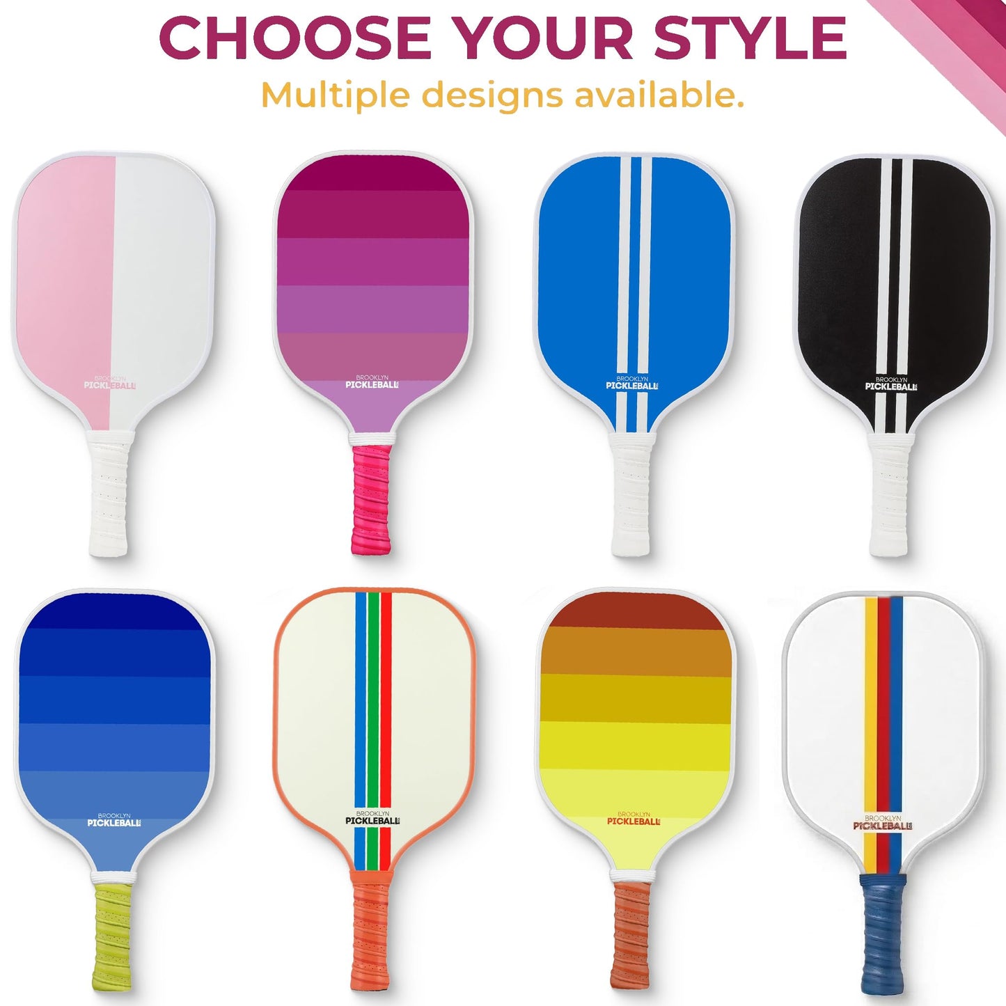 Premium Pickleball Paddles for All Skill Levels – USAPA Approved, Honeycomb Core & Cushioned Grip – Carbon Fiber White Pickle Ball Paddle Set – Made by Brooklyn Pickleball Co.