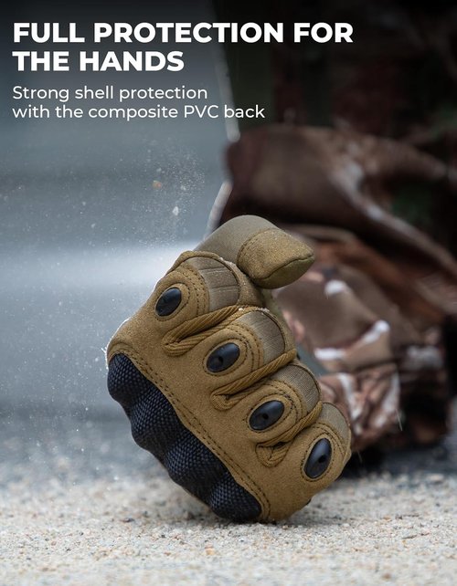 KEMIMOTO Tactical Gloves - Touchscreen Motorcycle Gloves with Hard Shell & Palm Padding | Ideal for Sports & Outdoor Activities