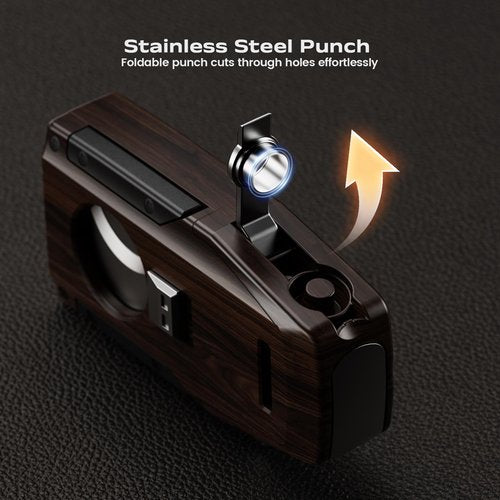 Dual Jet Torch Lighter, with Holder, Built-in Multi-use Tool, All-in-one Multifunctional Accessories Gifts for Men, Windproof Adjustable Butane Refillable Lighters for Travel (Without Gas)