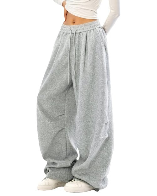 LuminBlaze Women Baggy Sweatpants Wide Leg Lounge Pants Comfy Joggers Fall Winter Outfits 2025 Grey