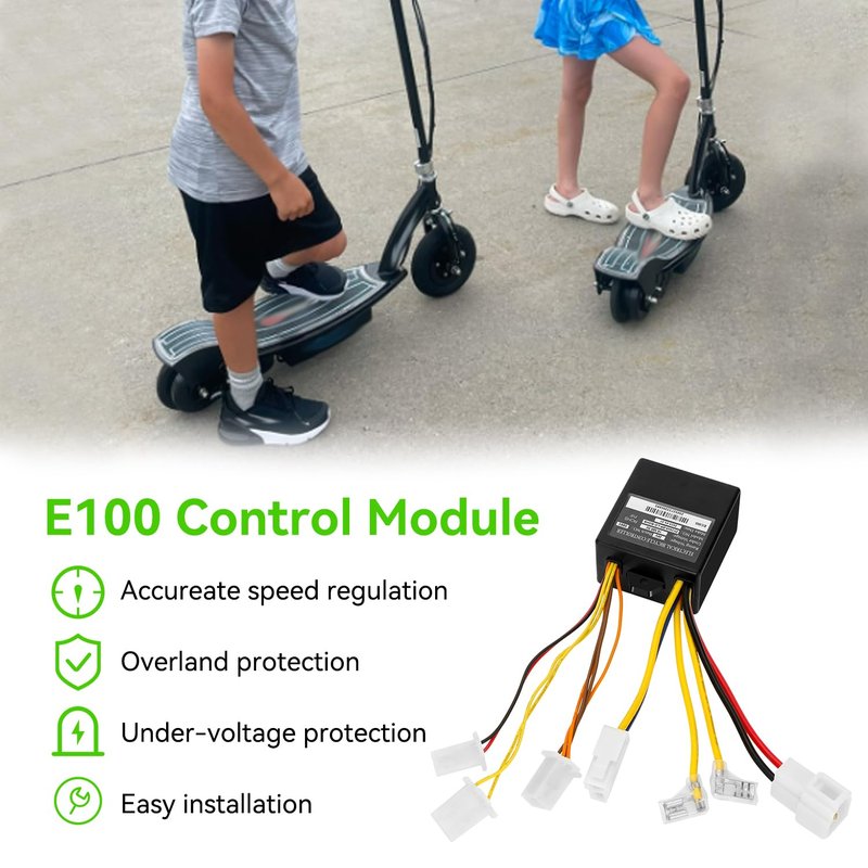 XIKOBY E100 Controller Replacement for Razor E100 E125 (V10+) E175 (V18+) Electric Scooter, Control Module and Handlebar Grips for E150 Part ZK2400-DP-LD-ROHS ZK2400-DP-FS-ROHS