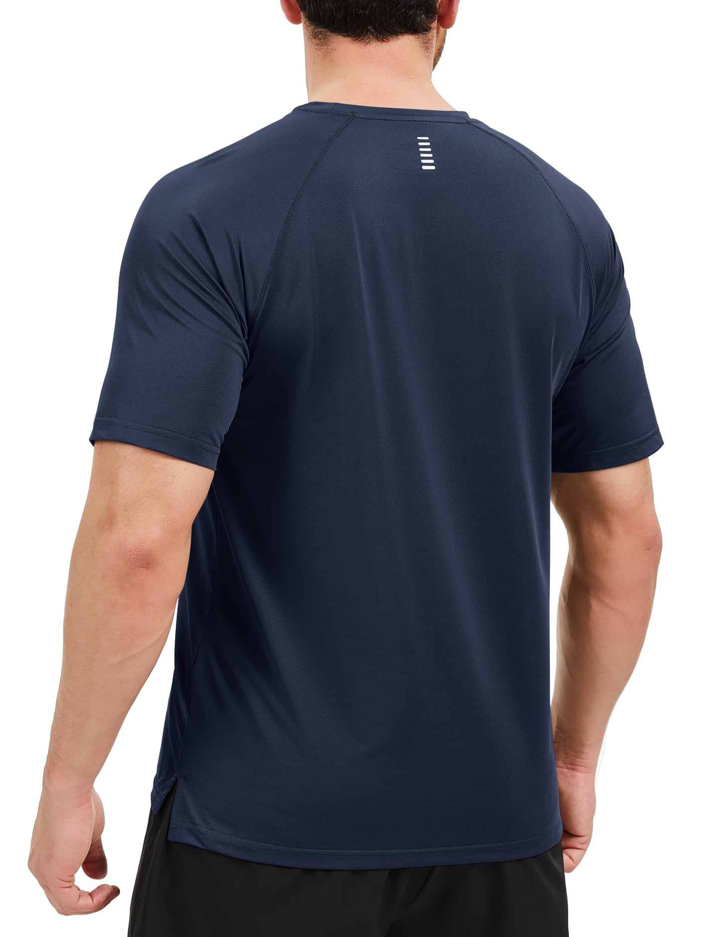 TACVASEN Dry Fit Shirts for Men Workout Short Sleeve T-Shirts Moisture Wicking Mesh Athletic Quick Dry Running Workout Gym Tee Navy L