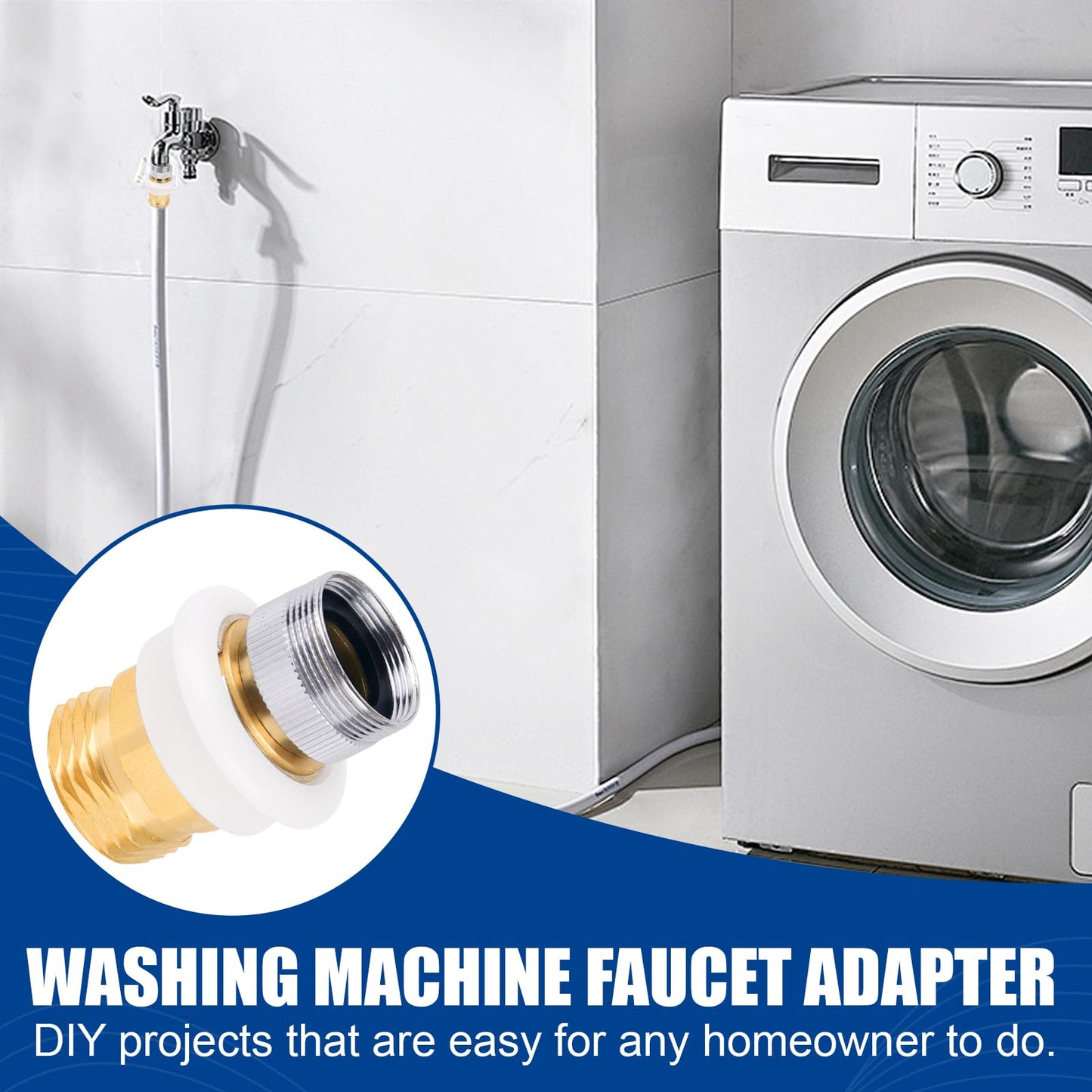 Dishwasher Snap Coupling Adapter, Faucet Adapter for Portable Washer Compatible with Danco Part #10521 - Brass 15/16 in.-27M or 55/64 in.-27F x 3/4 in Sink Faucet to Garden Hose Adapter