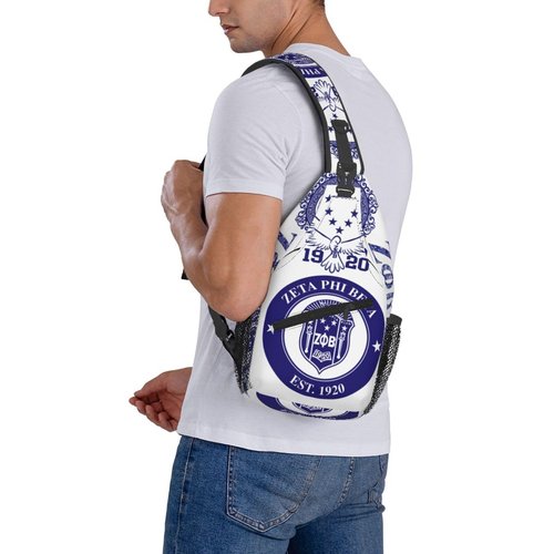 Sorority Paraphernalia Zeta Crossbody Sling Backpack: Anti-Theft Design with Adjustable Shoulder Straps on Both Sides and Two Spacious Compartments. An Ideal Gift for Sorority Members.