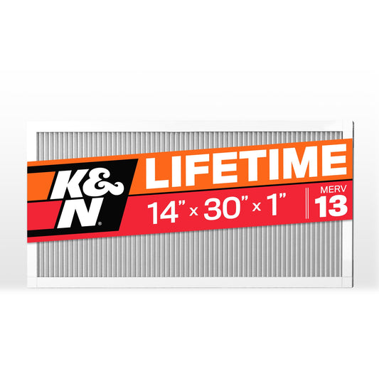 K&N 14X30X1 HVAC Furnace Air Filter, Lasts a Lifetime, Washable, Merv 13, the Last HVAC Filter You Will Ever Buy, Breathe Safely at Home or in the Office, HVC-13-11430