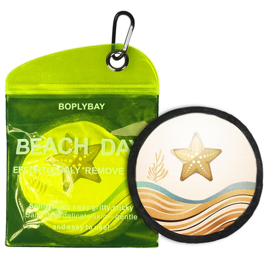Natural Sand Remover Pouch for Beach – Talc-Free, Hypoallergenic, Fragrance-Free | Waterless Sand Cleaner for Feet, Pets, Towels, Swimsuits | Compact Reusable Travel Gift for Women & Kids