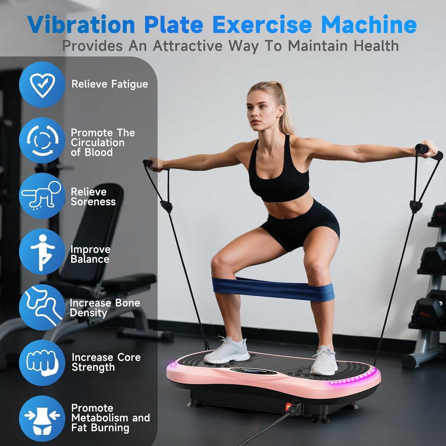 Skiennix Vibration Plate Exercise Machine - Full-Body Weight Loss & Lymphatic Drainage | 400 Lbs Capacity, 200 Speeds