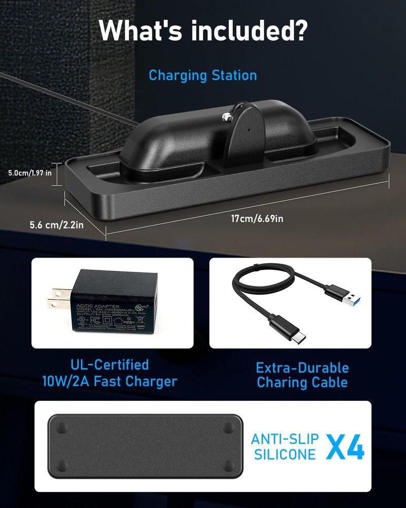 ToKismet Charging Station Compatible with RayBan & Oakley Meta Smart Glasses（Gen 1&2） – Fast Charger Dock with LED Indicator, Fits Wayfarer, Headliner, Skyler,Blayzer Scriber Optics& HSTN Accessories