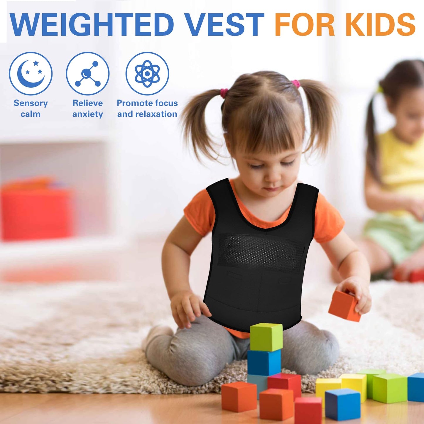 Weight Vest for Kids Black (Black, Large)