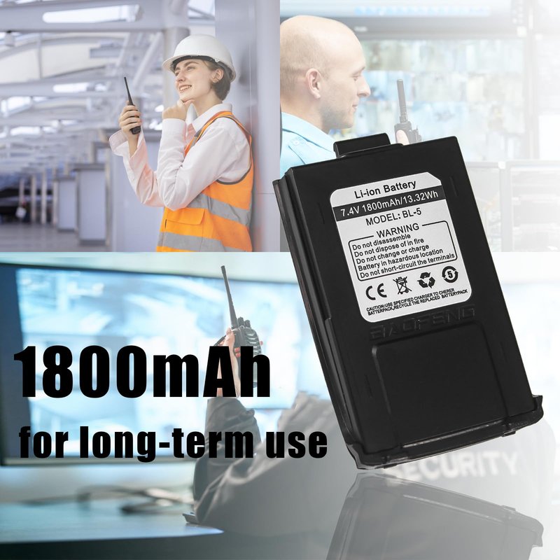 BAOFENG GT-3TP Battery 7.4V 1800mAh Li-ion Battery for Radio GT-3 Walkie Talkie Replacement