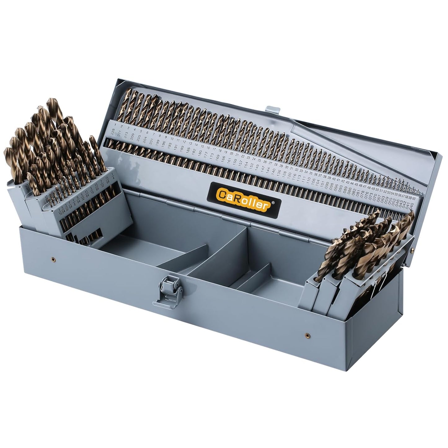 29-Piece High Speed Steel Drill Bit Set with Metal Indexed Case - 135° Tip for Wood, Plastic & Stainless Steel