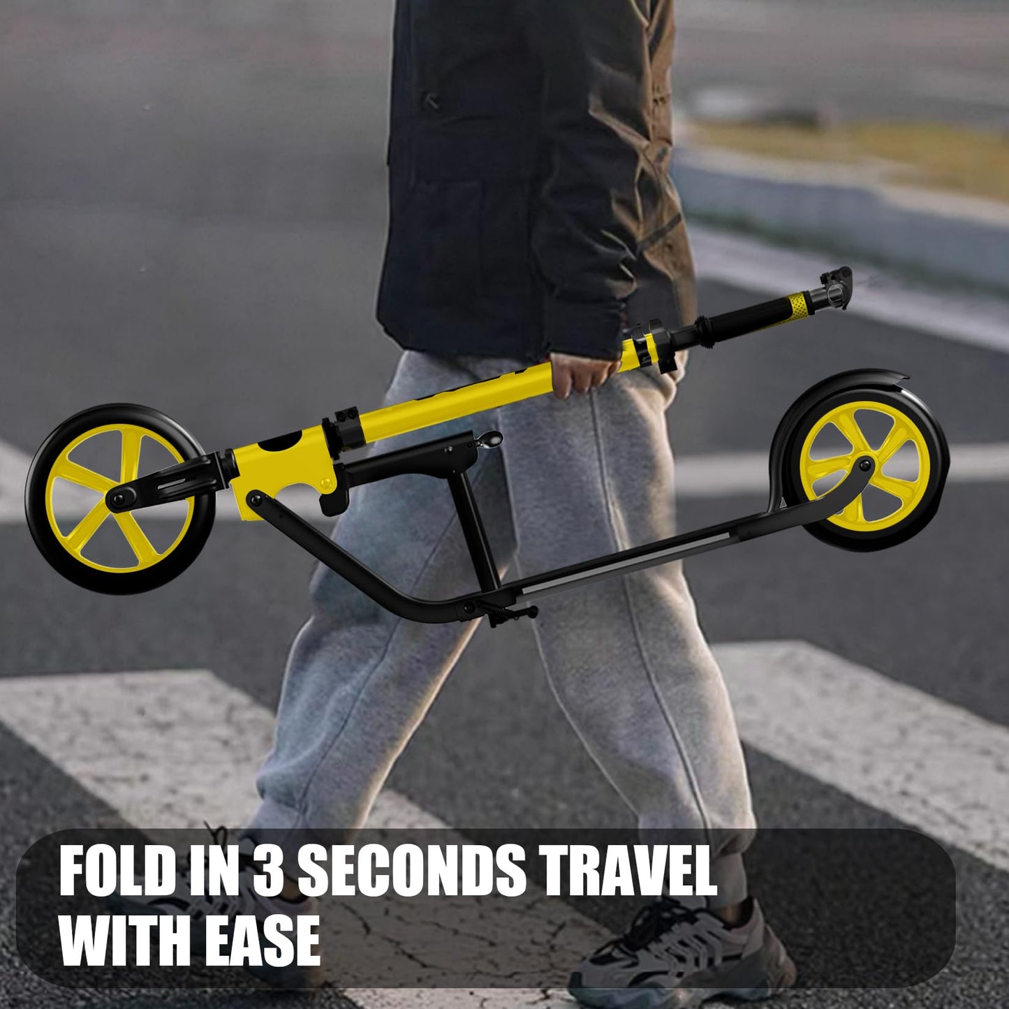 Scooter for Adults –Adult Scooter,Folding, Adjustable Height, Big Wheels, Lightweight All-Aluminum Frame | Suitable for Teens 12+ | 265lbs Weight Limit,Kick Scooter