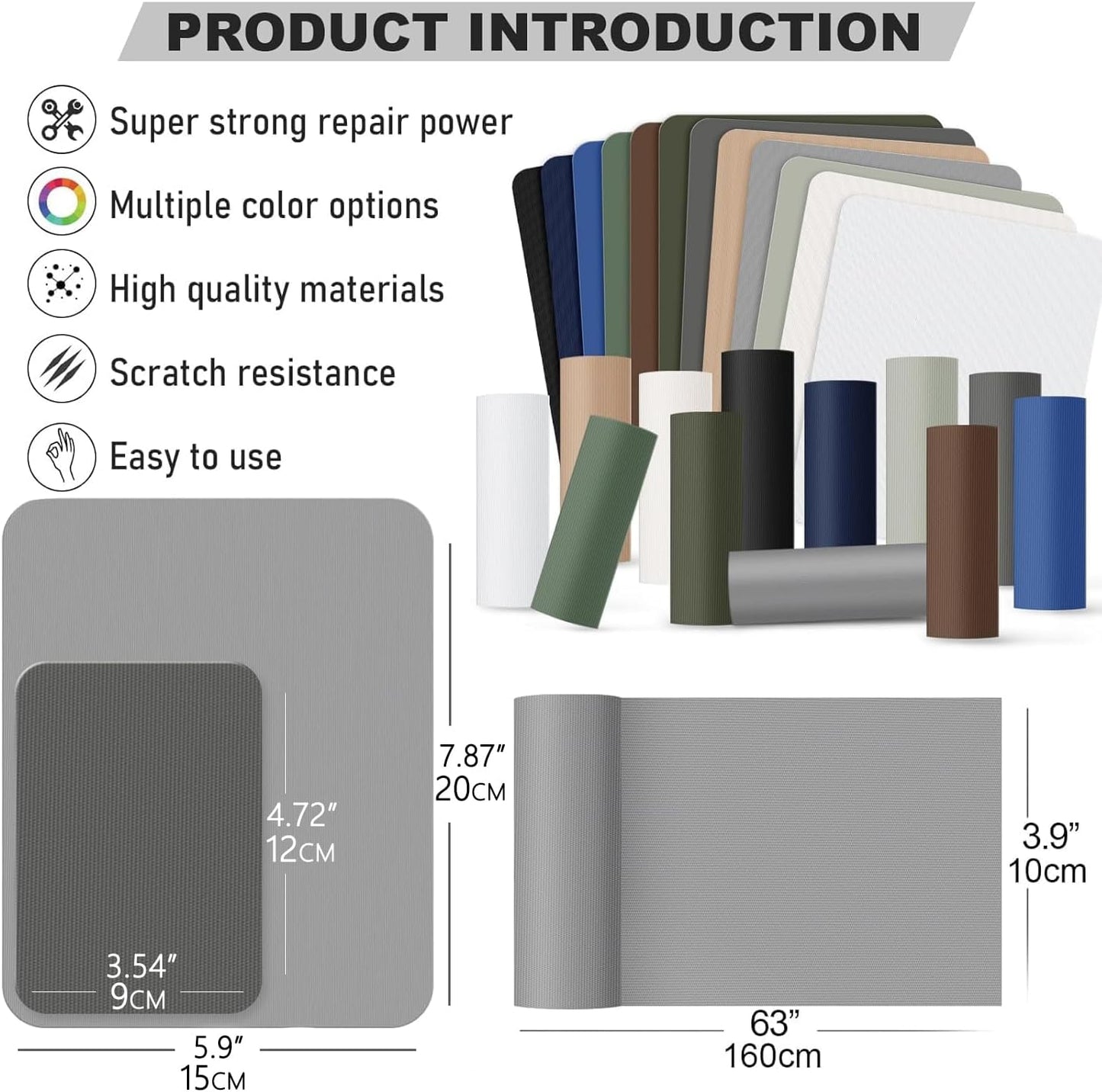OAZ Nylon Repair Patches - 15 Self-Adhesive Waterproof Fabric Patches for Clothing & Gear (Brown)