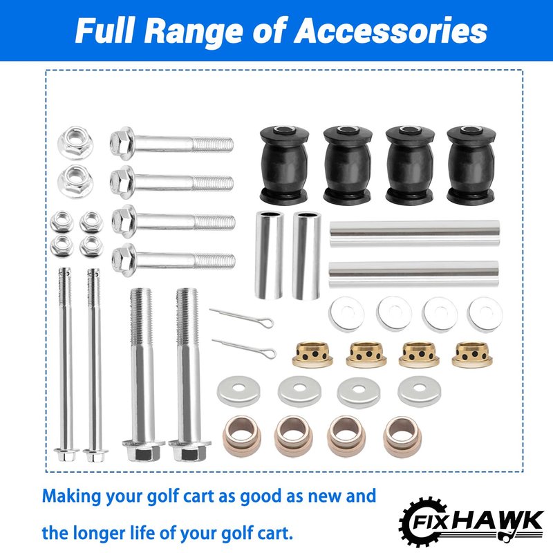 FIXHAWK Front Lower Arm King Pin Spindle Knuckle Bushing Repair Kit Fit for Yamaha G22 G29 Gas and Electric Golf Cart,Replace OEM# 91402-25020-00 91490-25020-00 2NL-23448-00-00