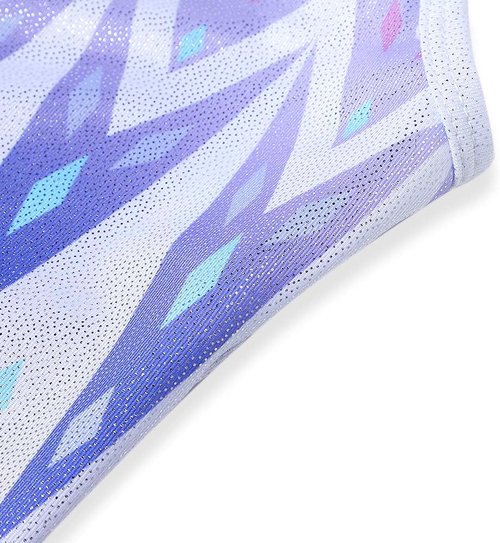 HOZIY Leotards for Girls - Sparkly Snowflake Biketard in Blue, Purple & Hot Pink