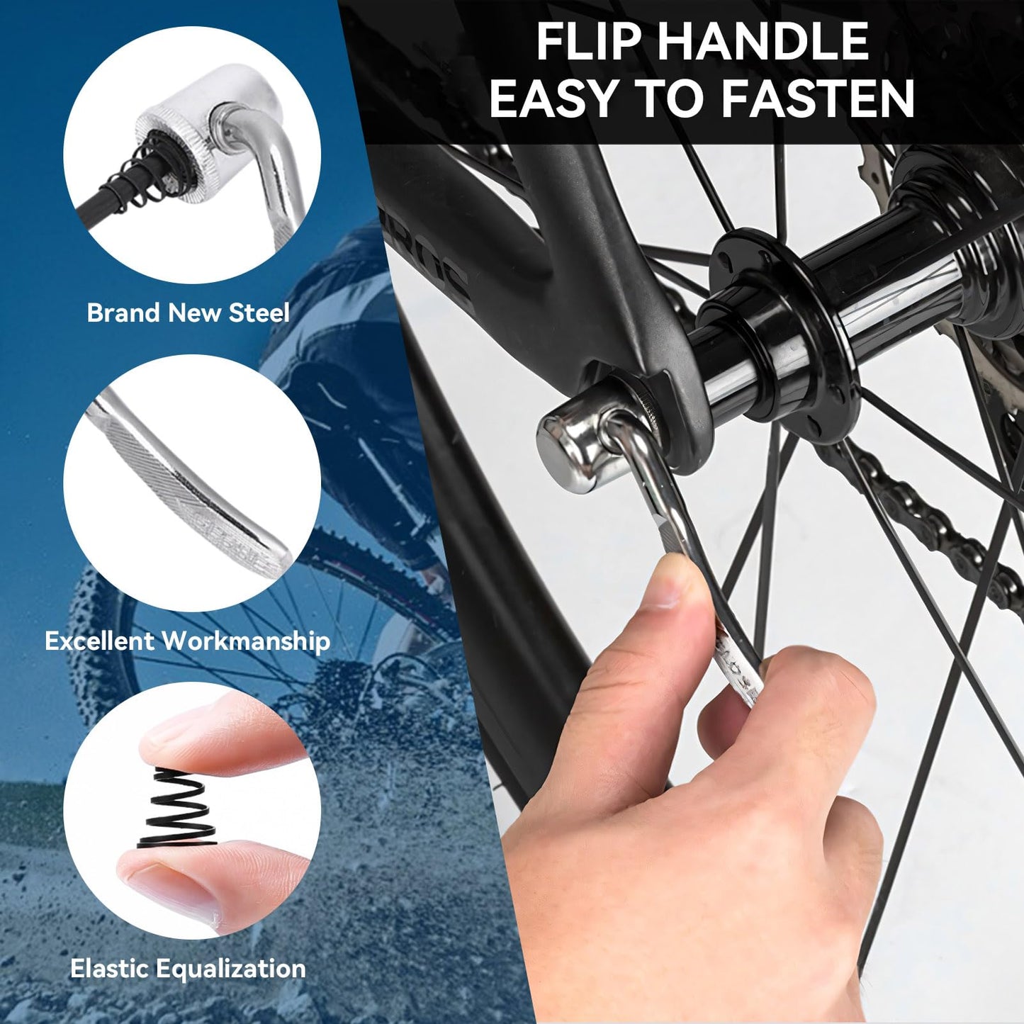 Frdhee Quick Release Rear Wheel Skewers, Bike Rear Wheel Quick Release Replacement Skewer Bike Trainer for Trainer Bicycle Cycling Cycling Back Rear Wheel Tire