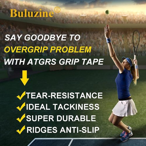 Buluzine Racket Grip Tacky Tennis Grip Absorbent Anti-Slip Badminton Overgrip Pickleball Overgrip with Damping Ridges Overgrips 3pcs Chartreuse