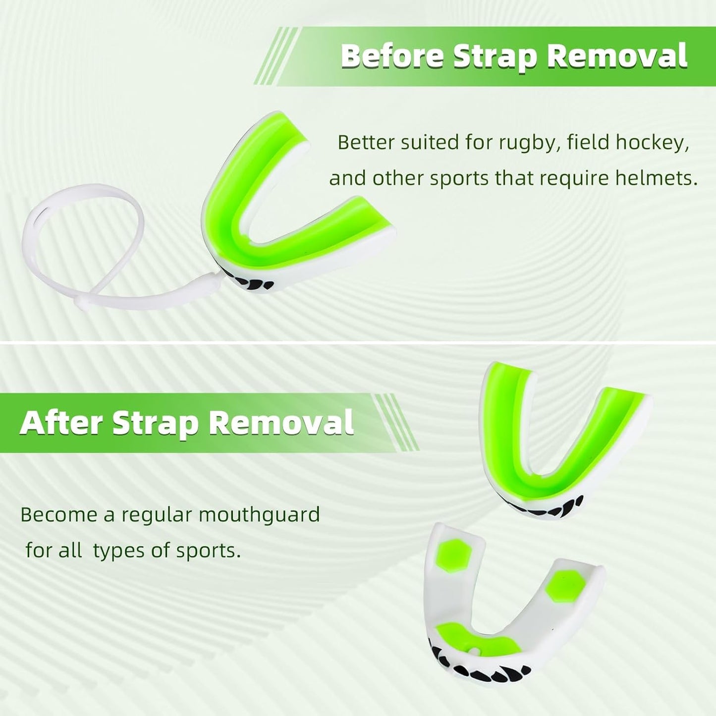 MENOLY Kids Youth Mouth Guard - 3 Packs with Strap for Football, Boxing, Lacrosse & More | Ages 6-12