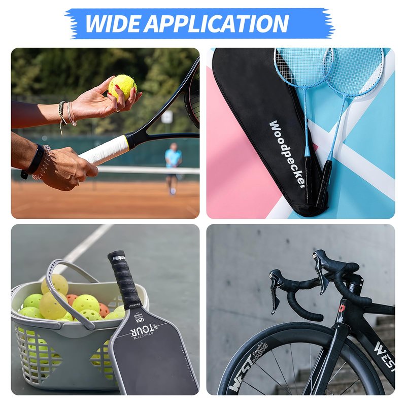 Creztail Tennis Racket Grip Tape, 10 Pieces Precut Sweat-Absorbing Tennis Overgrip Tape, Anti-Slip and Dry Feel Tennis Tape for Pickleball, Badminton & Tennis (10 Colors)