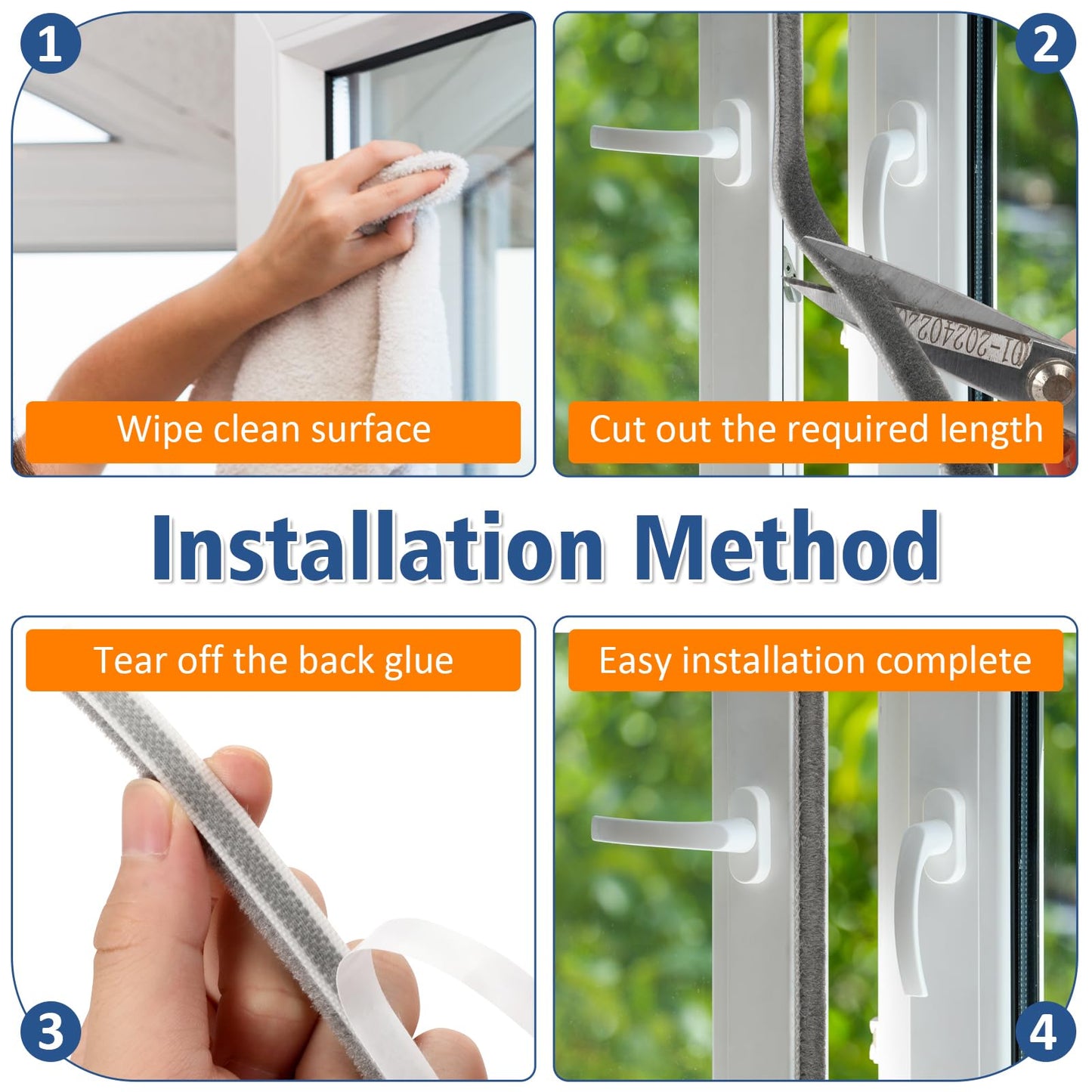 33FT Self Adhesive Door Soundproofing,Brush Weather Stripping for Door Frame & Sliding Windows, Seal Strip for Door Frame，Noise - Reducing, Weather Stripping Door Seal 0.21"x 0.35" Thick, Gray