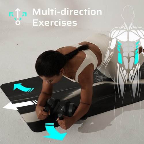 BERTER Fitness Ab Roller Wheel Abdominal Trainer Roller Workout Equipment for Home and Gym Exercise Roller for Men and Women (Grey) (Grey)