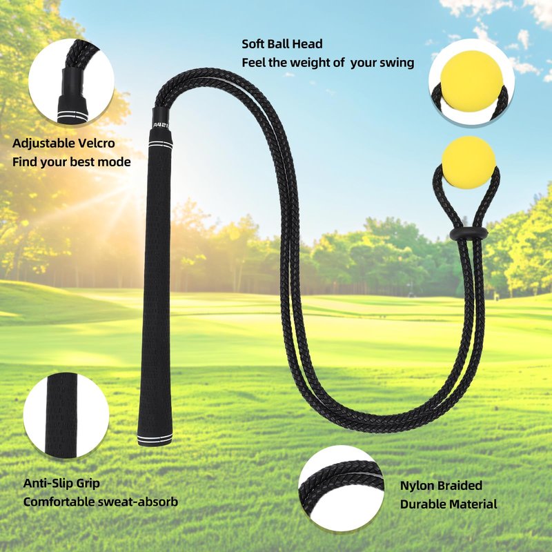 ZEMBSOYA Golf Swing Rope Trainer, Professional Golf Swing Training Aid, Improved Golfers Swing and Master Tempo, Golf Warm-Up Practice Equipment for Golfers of All Levels