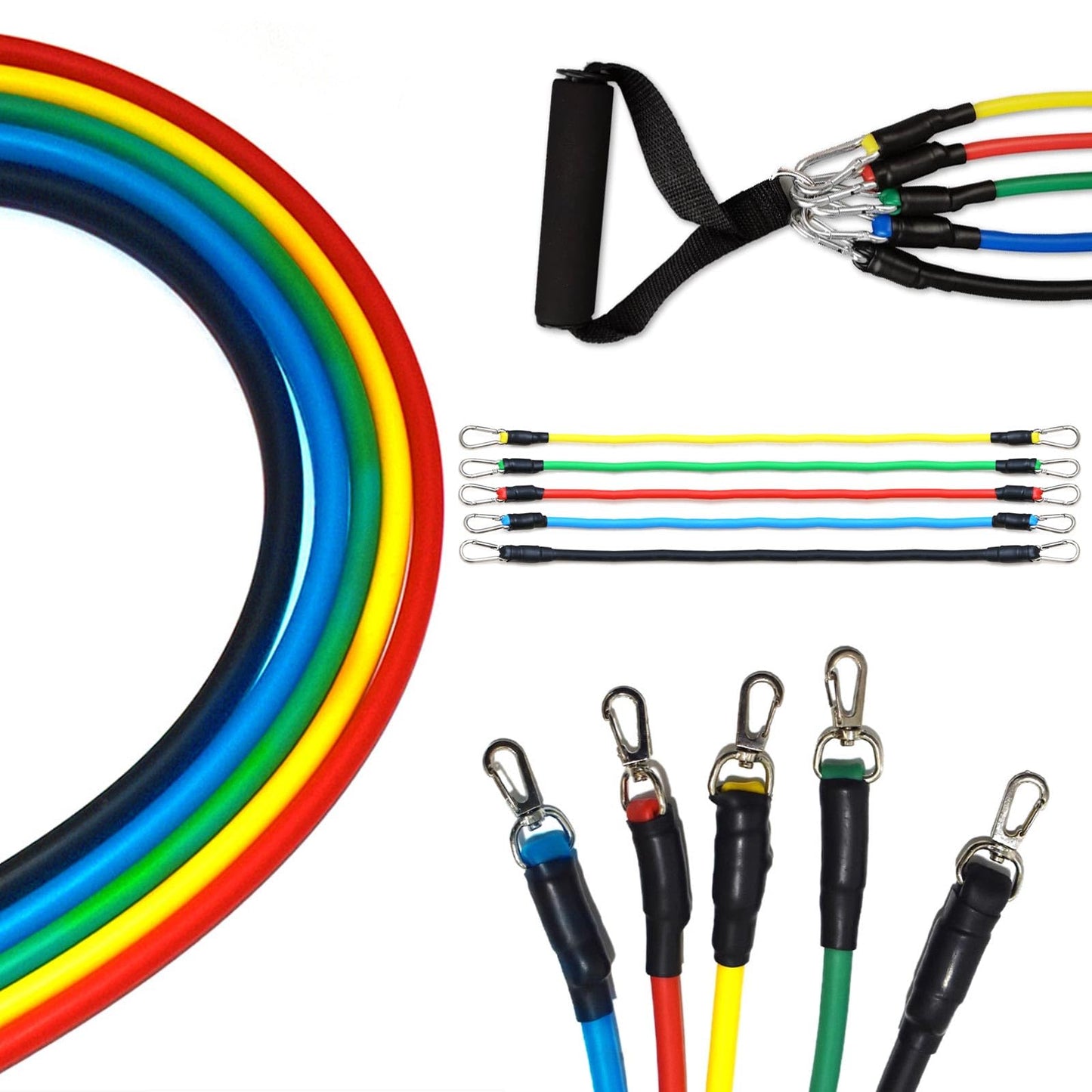 WOBEVB Resistance Bands, Resistance Band Set, Strength Training Fitness Bands, Exercise Bands for Men and Women, Resistance Bands with Handles, Door Anchor, for Shape Body and Home Workouts