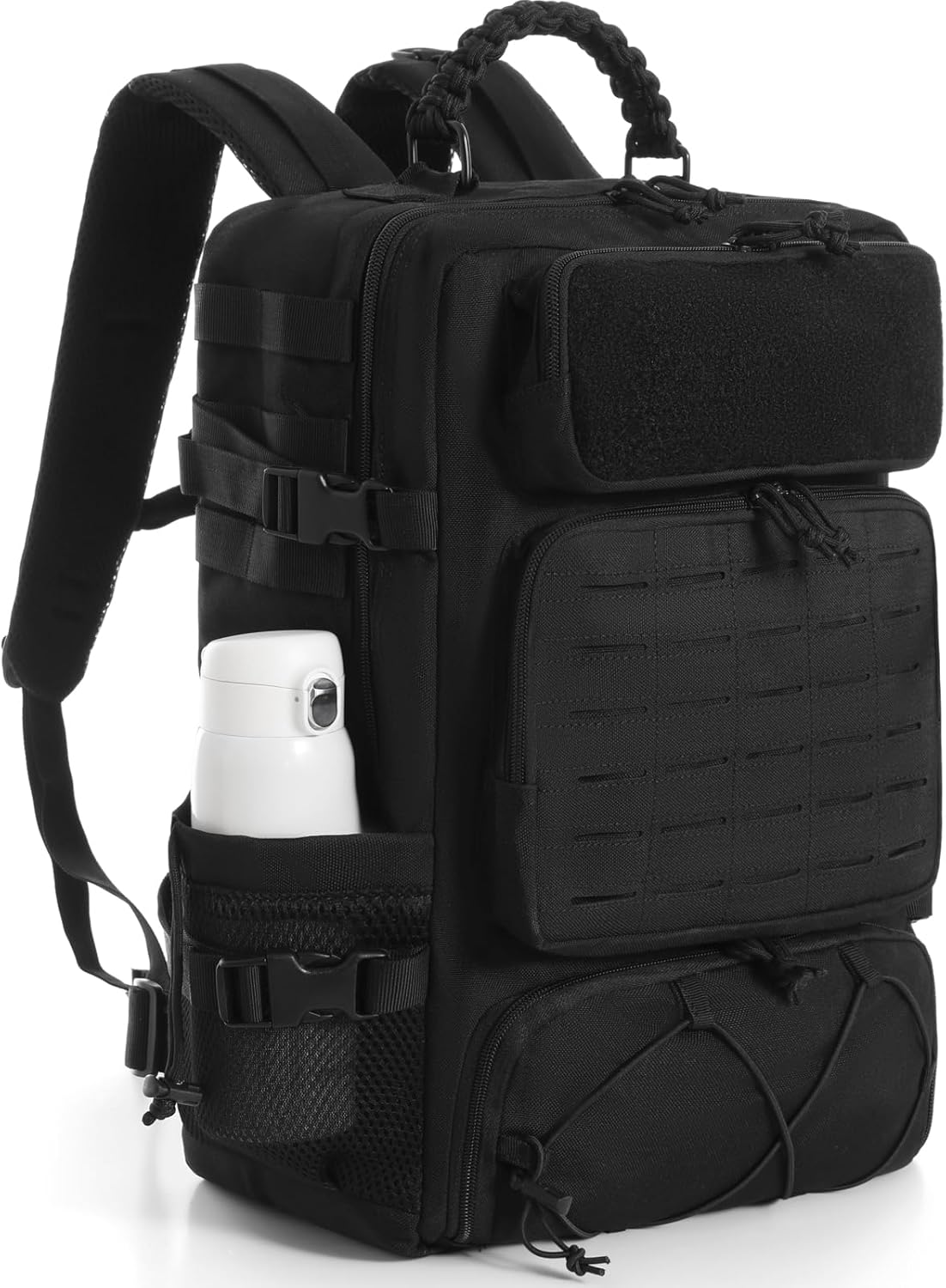Skiennix Tactical Backpack - 35L Military Travel Bag with Shoe Compartment | Water-Resistant Black Rucksack for Hiking & Outdoor Survival