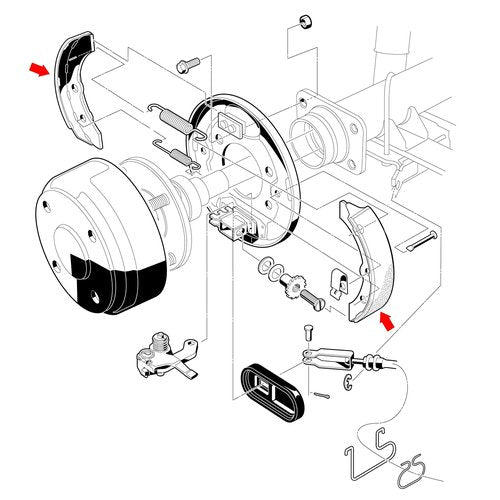 10L0L Golf Cart Brake Shoes Kit for Club Car DS & Carryall 1981-1994 OEM 101146302 101880701, EZGO XI-Serial 1983-1986, Yamaha G1 1978-1980, etc